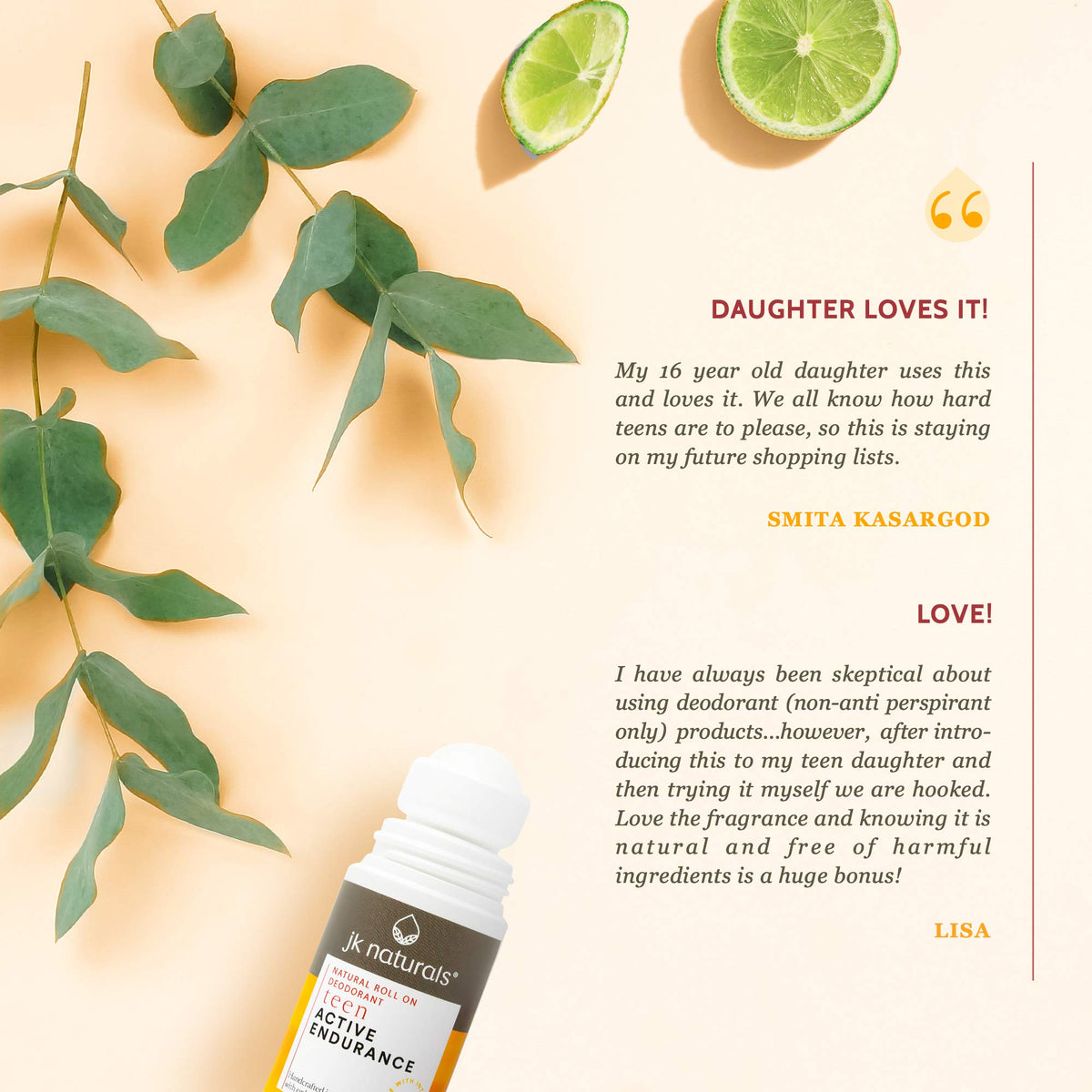 Best Natural Roll On Deodorant | Active Endurance | Eucalyptus + Lime